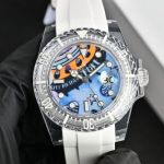Rolex & Phantomlab Crystal Case 40mm 3135 Blue Hairspring Movement Colorful Face Watch